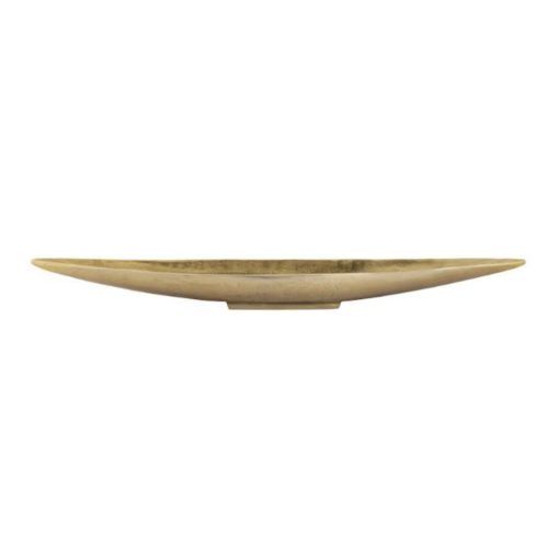 Brass Elongated Shallow Metal Bowl w/ Pointed Ends.