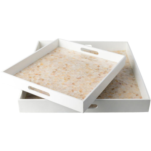 Small White Tray w/ Mother of Pearl Insert 1