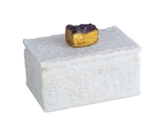 Stone Box w/ Featuring Purple Crystal on Top 1