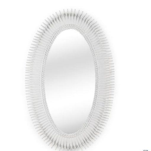 Oval Statement Mirror in Matte White Finish 1