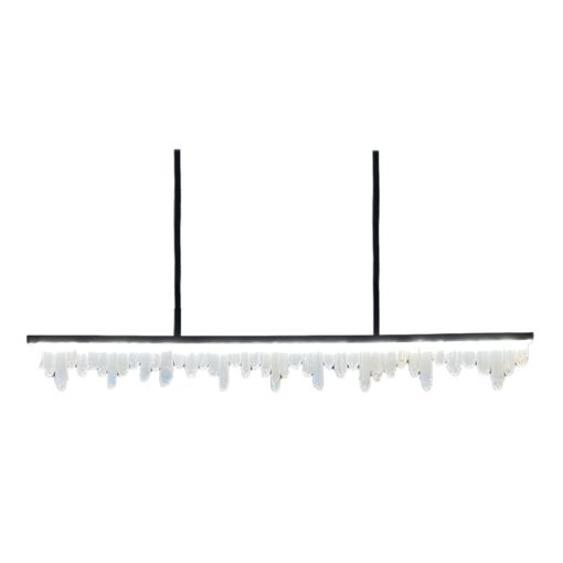 Linear Selenite Chandelier in Black Finish