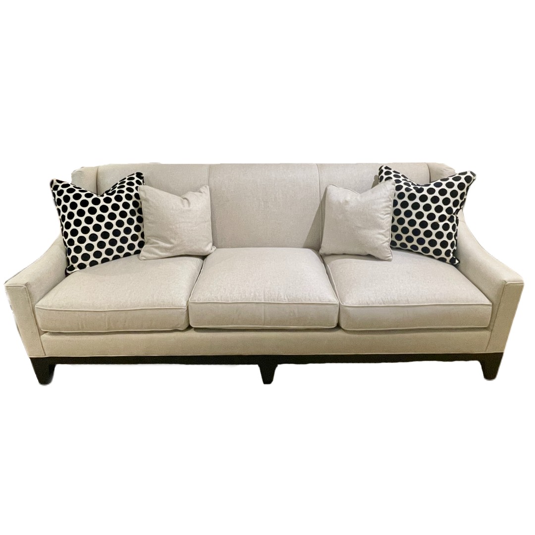 Shop Hickory White Tight-Back Sofa W/ Spring Down Seat Cushion & Espresso  Wood Stretcher