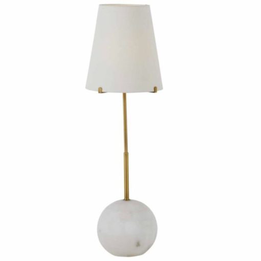 Tall & Skinny Console Lamp w/ Alabaster Ball Base & Gold Accents 1