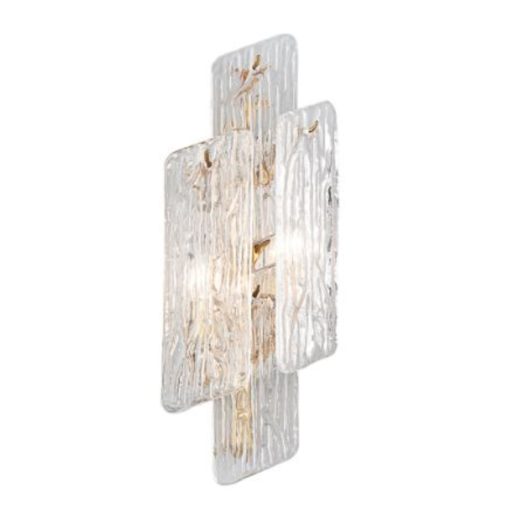 Sconce Featuring Handcrafted Glass & Gold Branch-Like Hardware 1