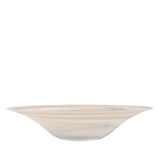 LG Shallow Glass Bowl in Alabaster Taupe