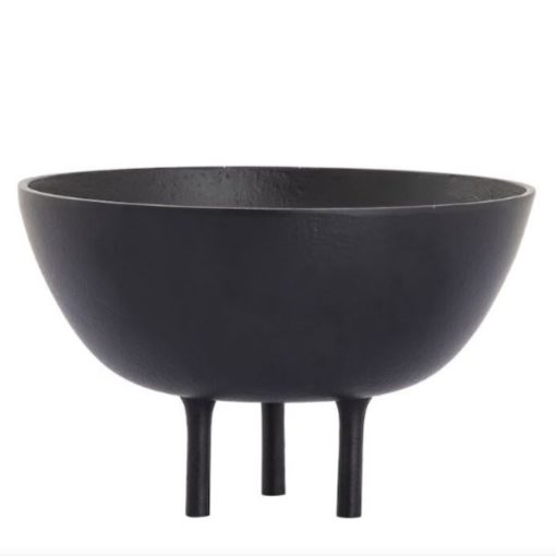 Elevated 3 Leg Metal Bowl in Matte Black Finish