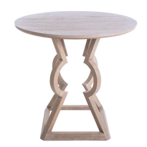 Bistro Table w/ Key Design Base in Natural Cerused Blonde Finish.