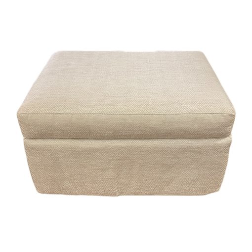 Hickory White Skirted Ottoman Standard w/ Casters in Fabric 2035-56 Gd. M 1