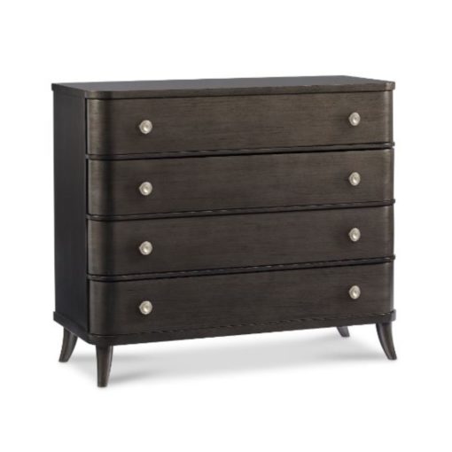 Hickory White 4 Drawer Chest in Night Graphite Finish w/ Soft Brass Hardware