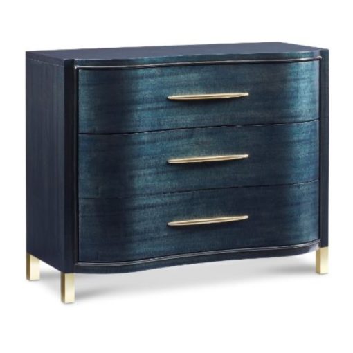 Hickory White 3 Drawer Chest in India Ink Finish w Brass Accents 1