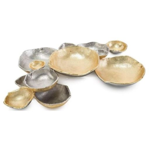 Cluster of "Floating" Bowls in Gold & Nickel