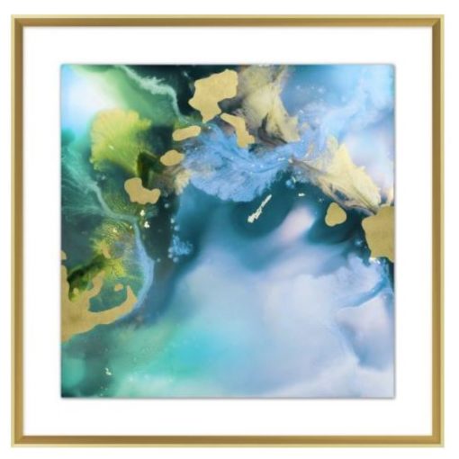Giclee Abstract in Blues, Greens and Gold III 1