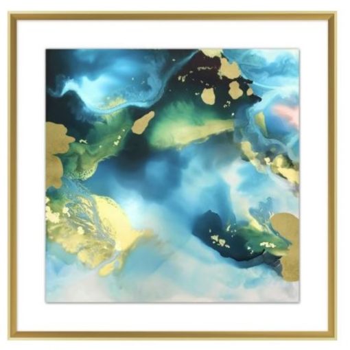 Giclee Abstract in Blues, Greens and Gold I 1