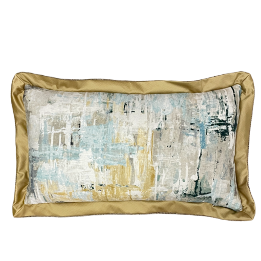 Abstract Powder Lumbar Pillow w/ Citrine Flange