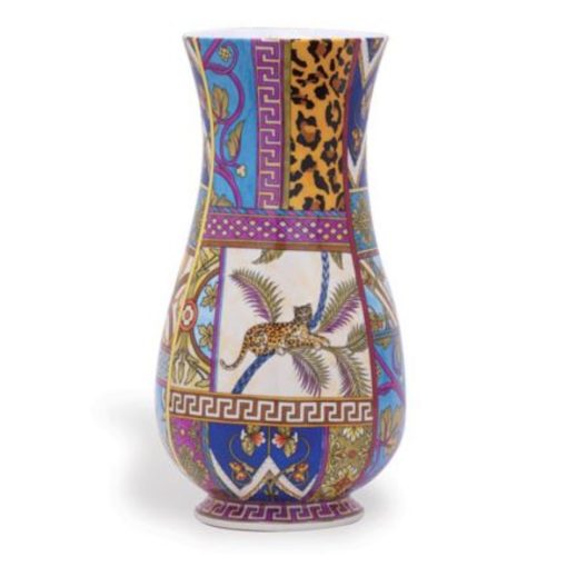 Vase w/ Kaleidoscope of Leopard & Peacock Motifs 1