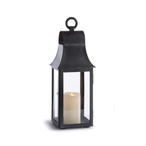 Tall Stainless Steel Outdoor Lantern in Washed Black 1