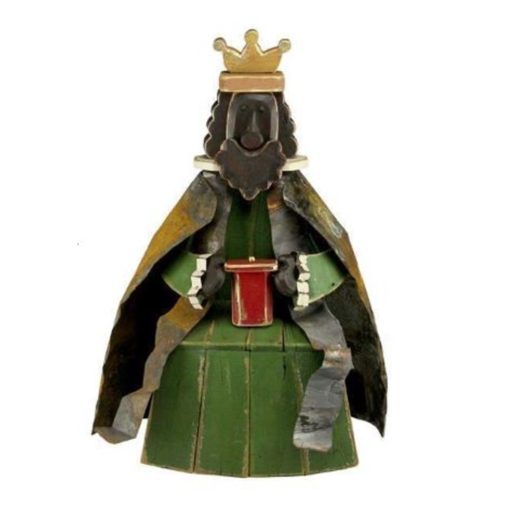 Wood/Tin Painted King in Green