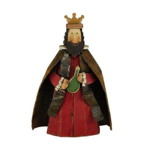 Wood/Tin Painted King in Red 1