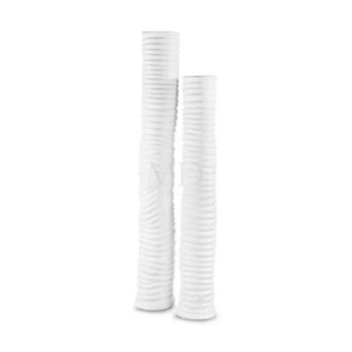 Set of 2 White Ceramic Vases Hand Made in Peru