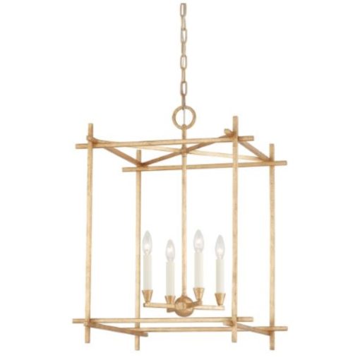 Large Gold Leaf Cage Lantern 1