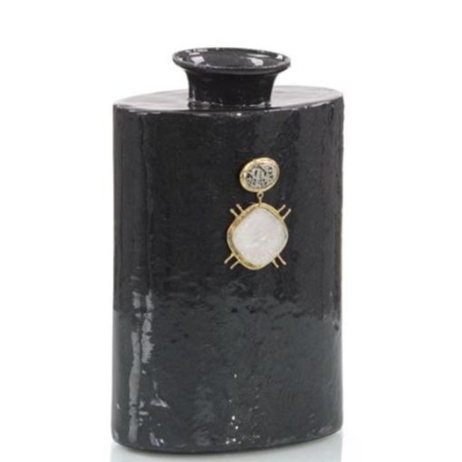 Stone Vase in Black Enamel 1