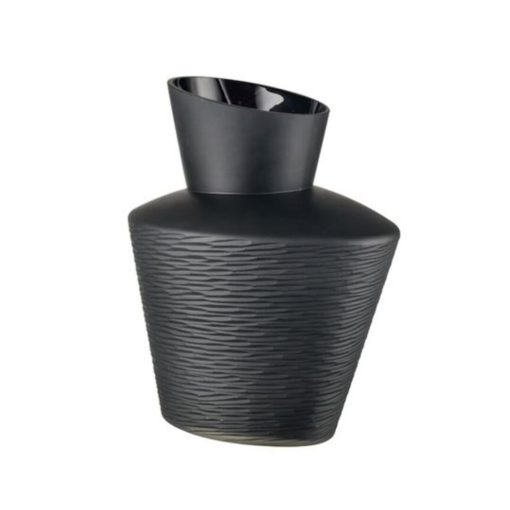 Low Black Tuxedo Vase in Glass