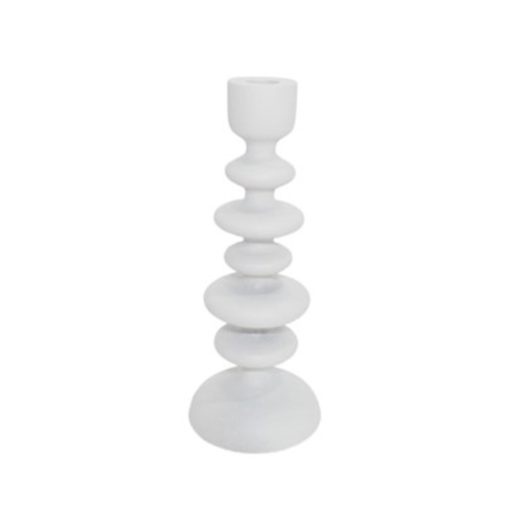 Medium White Aluminum Candle Holder 1