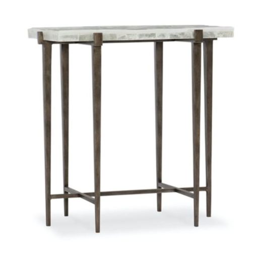 Accent Table w/ Gypsum Top & Dark Bronze Metal Base 1