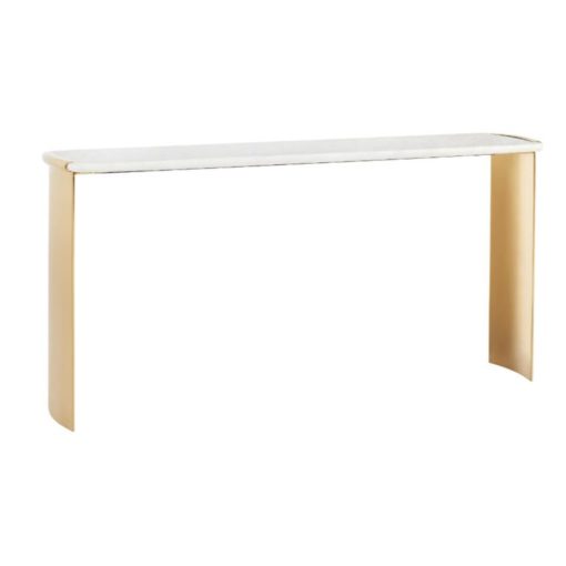 Marble Top Console w/ Substantial Brass Legs 1