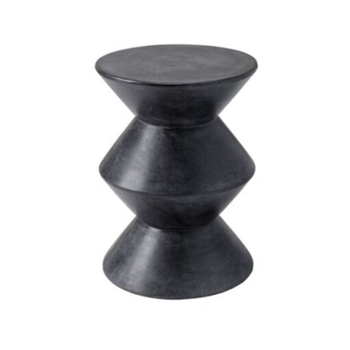 Angled Black Concrete Side Table