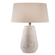 Ivory Hand Finished Table Lamp w/ Ivory Linen Shade