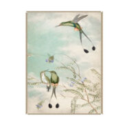 Hummingbird Dances 2 on Silver Leafed Paper