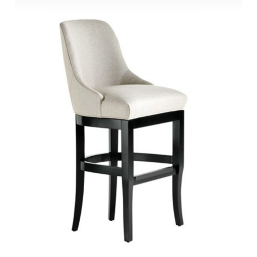 Jessica Charles Lauren Barstool in Dresden Cloud Fabric & Ebony Finish