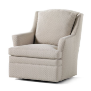 Jessica Charles Cagney Swivel Chair in Willis Linen Fabric