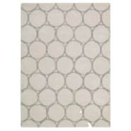 Hand-tufted Wool & Synthetic Circle Patterned Rug In Silver