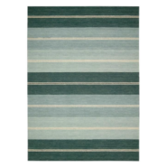 Oxford Wool Rug In Cream & Aqua Toned Stripes