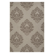 Outdoor/Indoor Rug with Floral Motif in Shades of Taupes and Grays