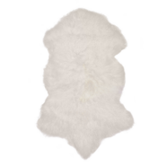 White Tibetan Lamb Skin Rug