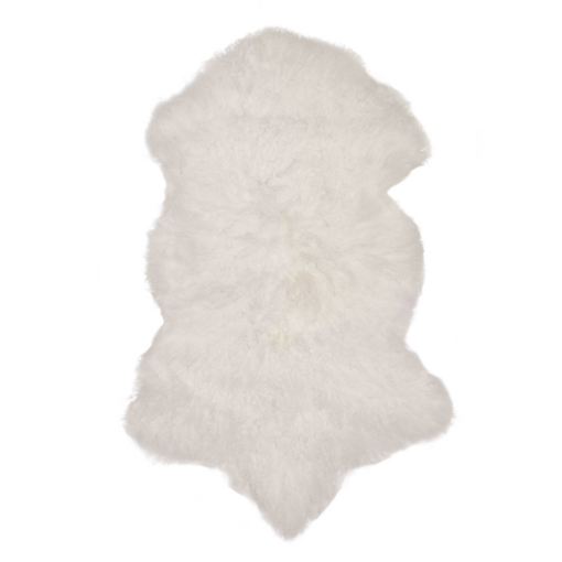 White Tibetan Lamb Skin Rug