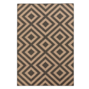 Outdoor Safe Rug in Beige & Taupe Geometric Diamond Pattern