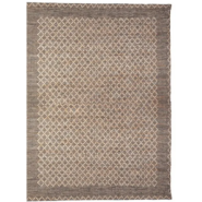 Textured Woven Rug w/Charcoal Diamond Pattern