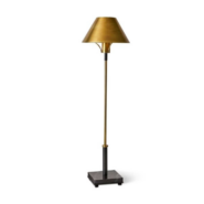 Brass Buffet Lamp with Black Marble Base