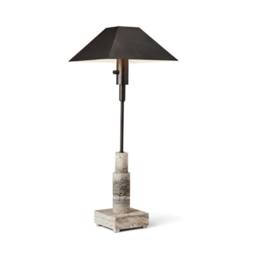 Gray Travertine Buffet Lamp