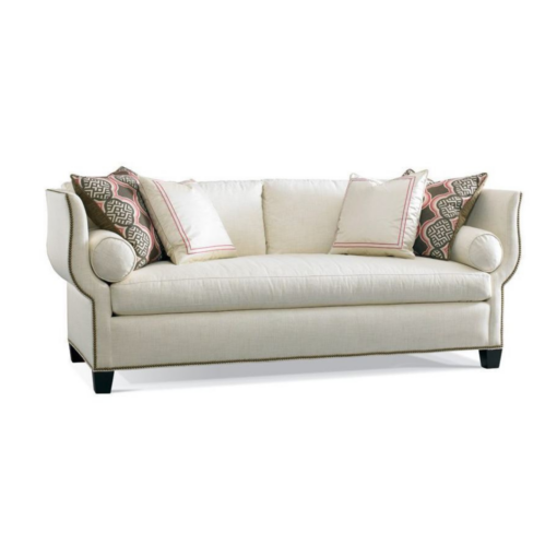 Beige Sofa w/ Curved Sidearms