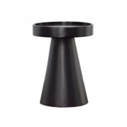 Black Circular Side Table with Lip