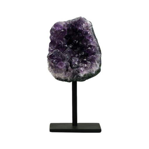 Polished Amethyst Druze on Iron Stand