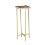 Stone Drink Table with Brass Legs