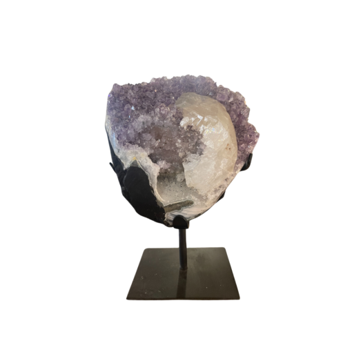 Polished Amethyst Druze on Iron Stand