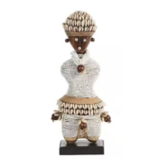 One of a Kind White Beaded Tribal Doll