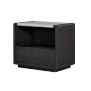 One Drawer Nightstand in Light Limestone & Dark Cinder